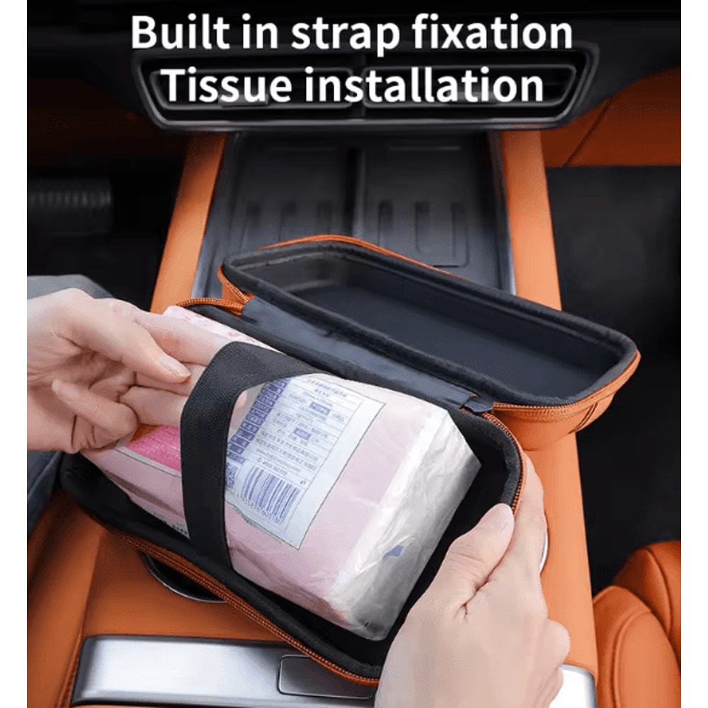 Multifunction Car Sun Visor Tissue Holder Hanging Car Tissue Organizer Bag For Armrest Backseat And 2