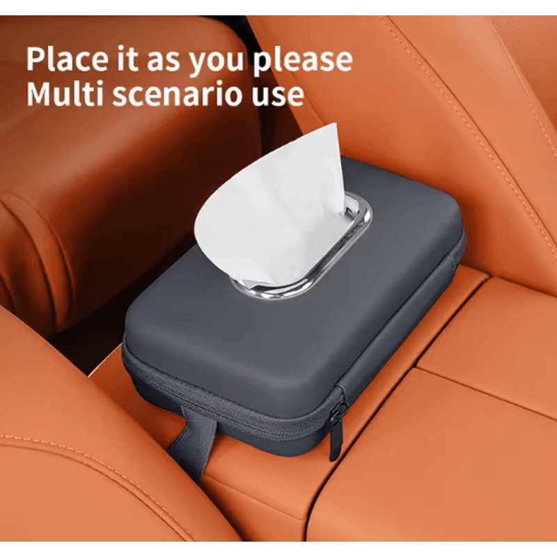 Multifunction Car Sun Visor Tissue Holder Hanging Car Tissue Organizer Bag For Armrest Backseat And 4