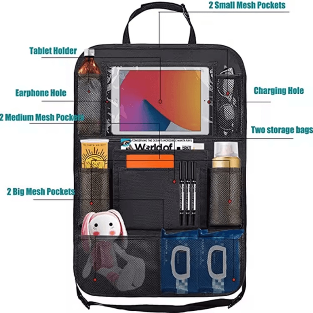 Oxford Cloth Car Seat Back Organizer Multi Pocket Vehicle Seat Storage Bag Hanging Backseat Organiz 3