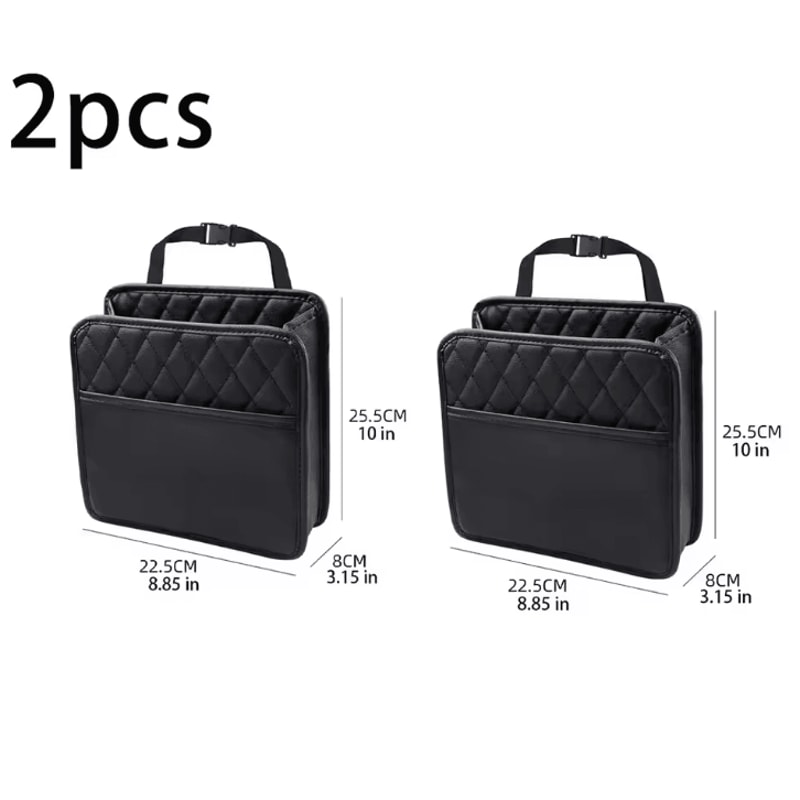 Multifunction Leather Car Seat Back Organizer Hanging Car Trash Bag Storage Pouch For Vehicle Inter 5