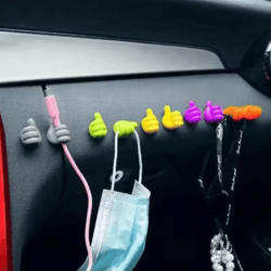 2 pack self adhesive cable hook organizer mini glasses and charging cable holder for car desk wall