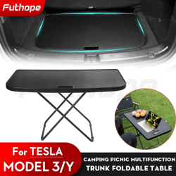 futhope tesla model y trunk picnic table portable tesla trunk folding desk for camping travel work rest 2018–2024