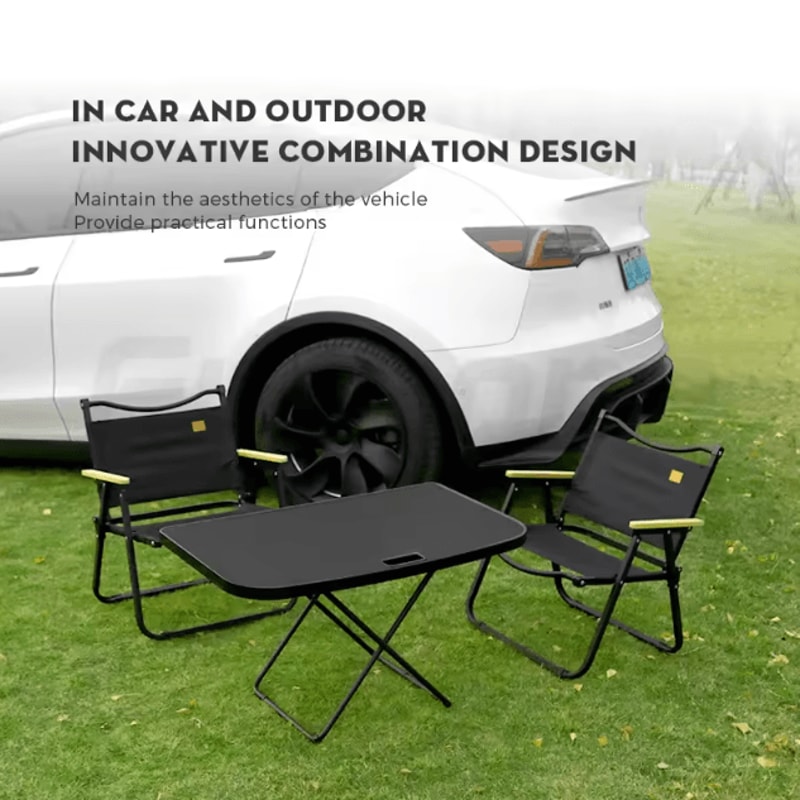 Futhope Tesla Model Y Trunk Picnic Table Portable Tesla Trunk Folding Desk For Camping Travel Work 5