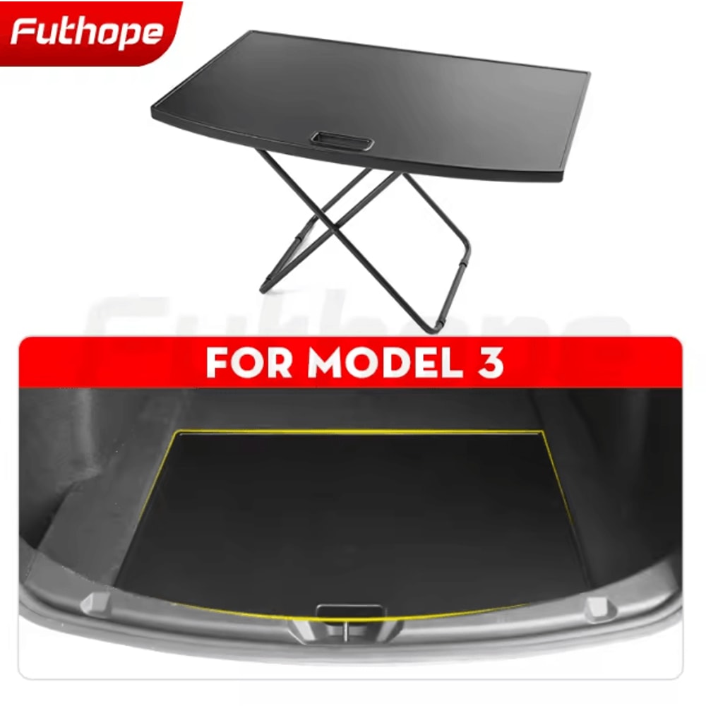 Futhope Tesla Model Y Trunk Picnic Table Portable Tesla Trunk Folding Desk For Camping Travel Work 6