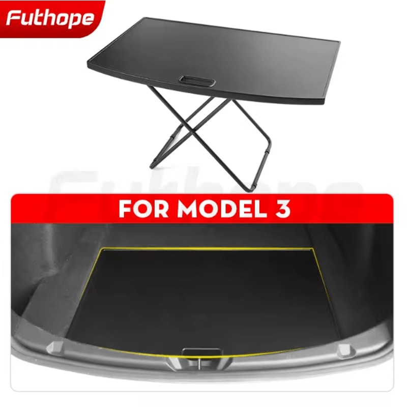 Futhope Tesla Model Y Trunk Picnic Table Portable Tesla Trunk Folding Desk For Camping Travel Work 6