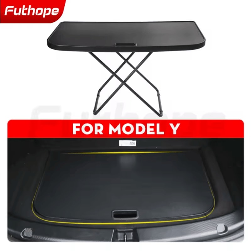 Futhope Tesla Model Y Trunk Picnic Table Portable Tesla Trunk Folding Desk For Camping Travel Work 7