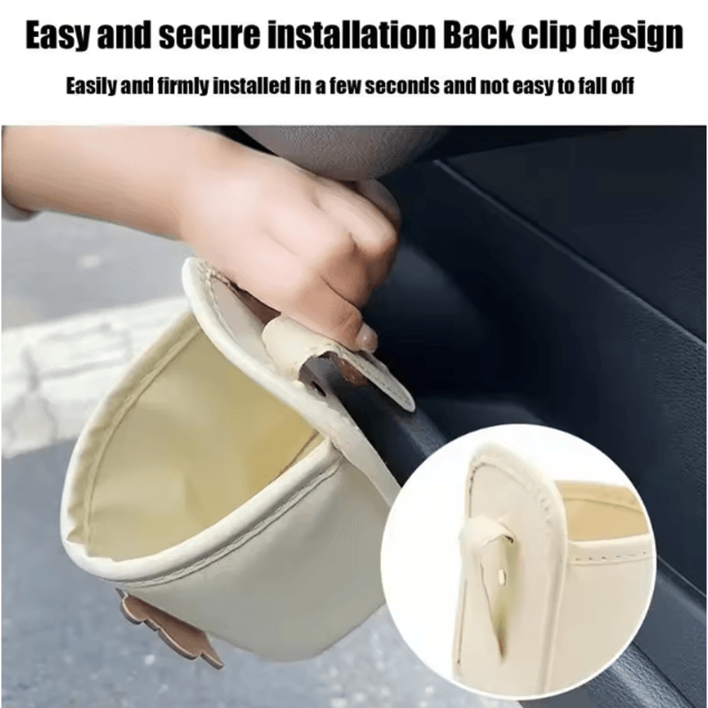 Leather Car Door Cup Holder Organizer Backseat Automotive Drink Rack Storage Bin For Vehicle Interi 1