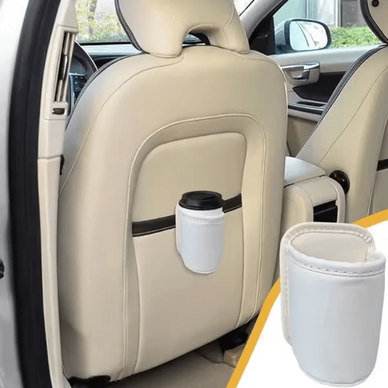 Leather Car Door Cup Holder Organizer Backseat Automotive Drink Rack Storage Bin For Vehicle Interi 2