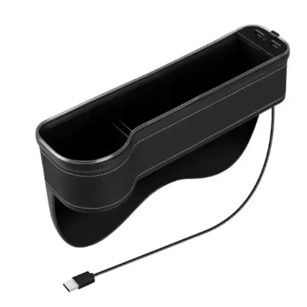 LED Car Seat Gap Storage Box Organizer With Dual USB Charger Cup Holder And Seat Crevice Organizer 8