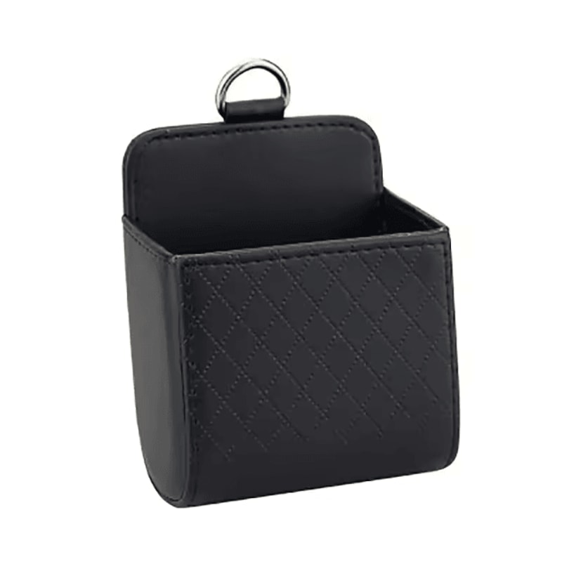 Car Air Vent Hanging Storage Organizer With Phone Holder PU Leather Interior Storage Pocket 6
