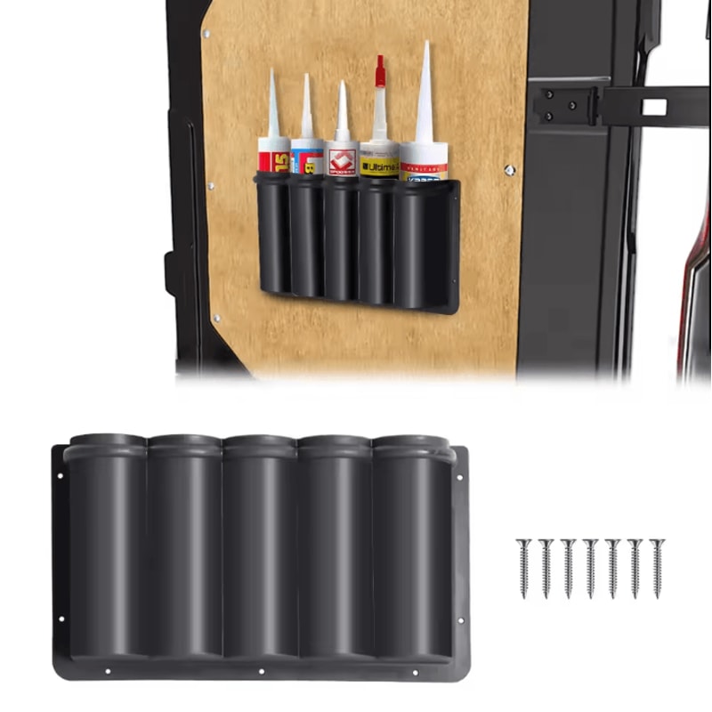 5Slot Silicone Sealant Caulk Tube Holder WallMounted Garage Workshop Organizer 0