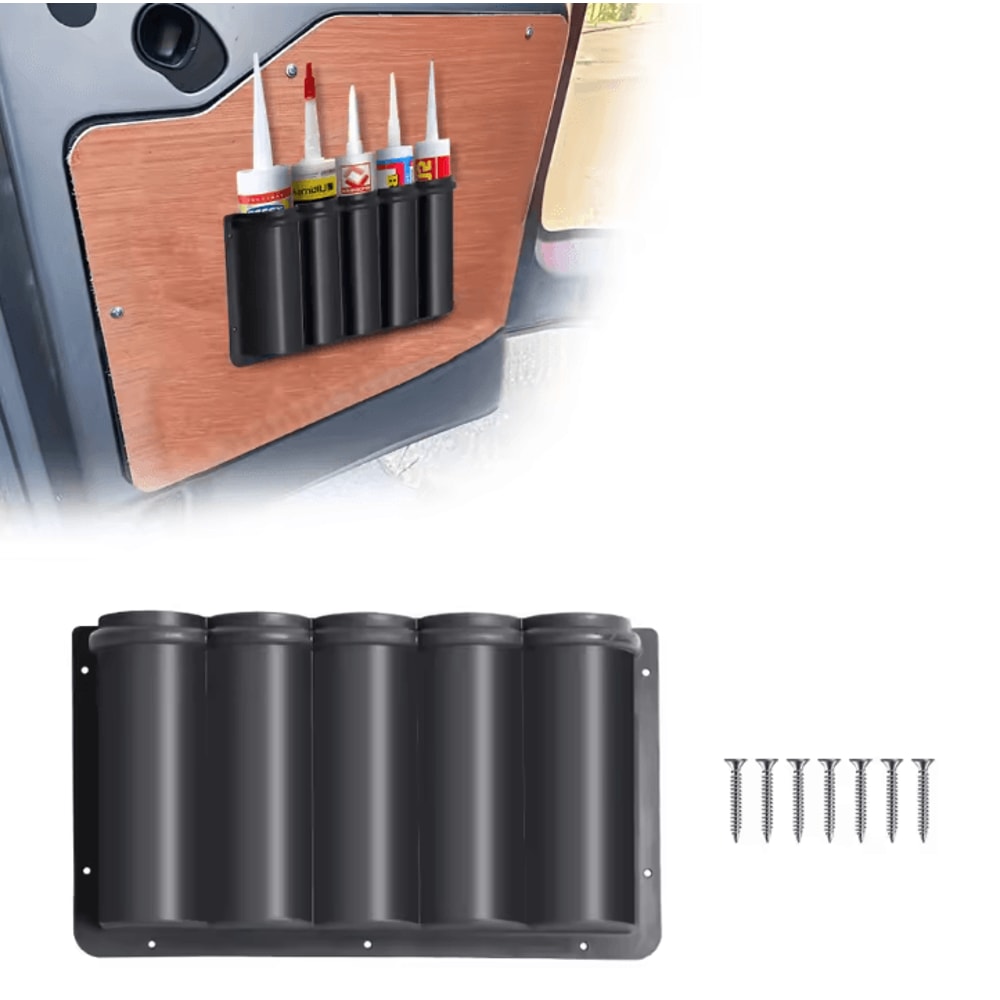 5Slot Silicone Sealant Caulk Tube Holder WallMounted Garage Workshop Organizer 1