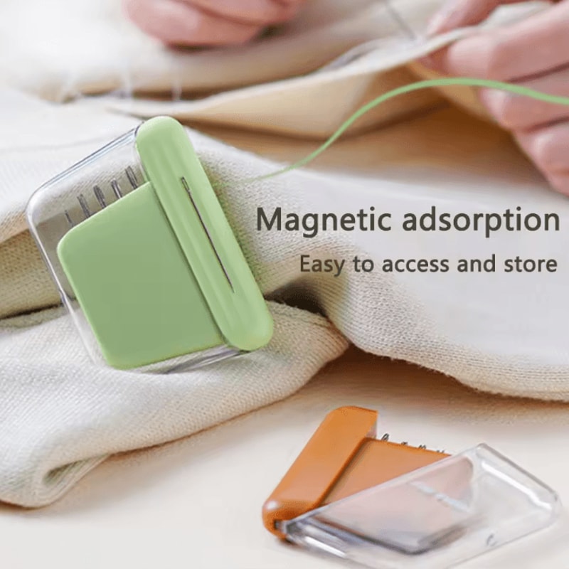 Magnetic Sewing Needle Storage Box With 10 Needles Portable Hand Sewing Organizer Case 3