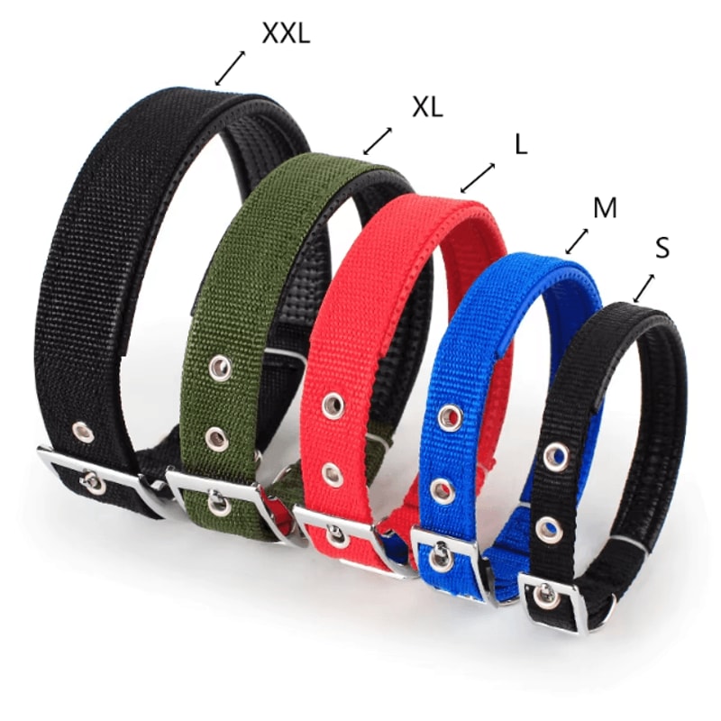 Solid Nylon Dog Collar Adjustable Collar For Small Medium Large Dogs 4
