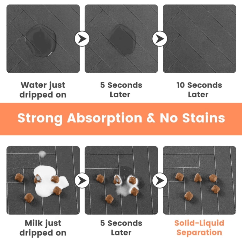 Absorbent Pet Feeding Mat For Food Water Bowls Waterproof NonSlip Dog Cat Placemat 1
