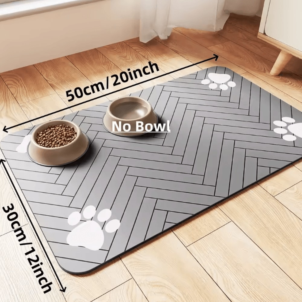 Absorbent Pet Feeding Mat For Food Water Bowls Waterproof NonSlip Dog Cat Placemat 8