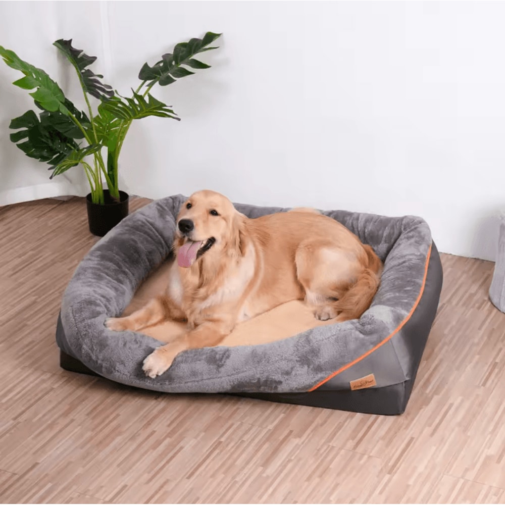 Orthopedic Dog Bed With CottonPadded Bolster Super Soft Pet Sleeping Mat With Removable Cover L3XL 2