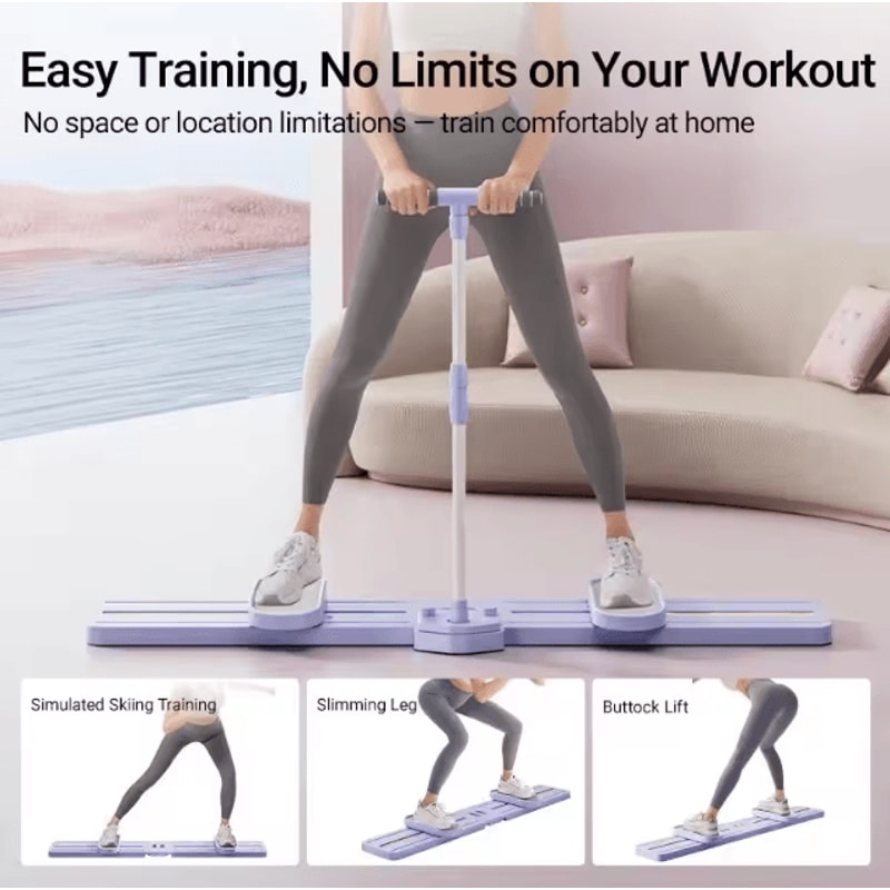 Foldable 3in1 Ski Trainer Leg Pelvic Hip Strengthener Home Gym Machine 4