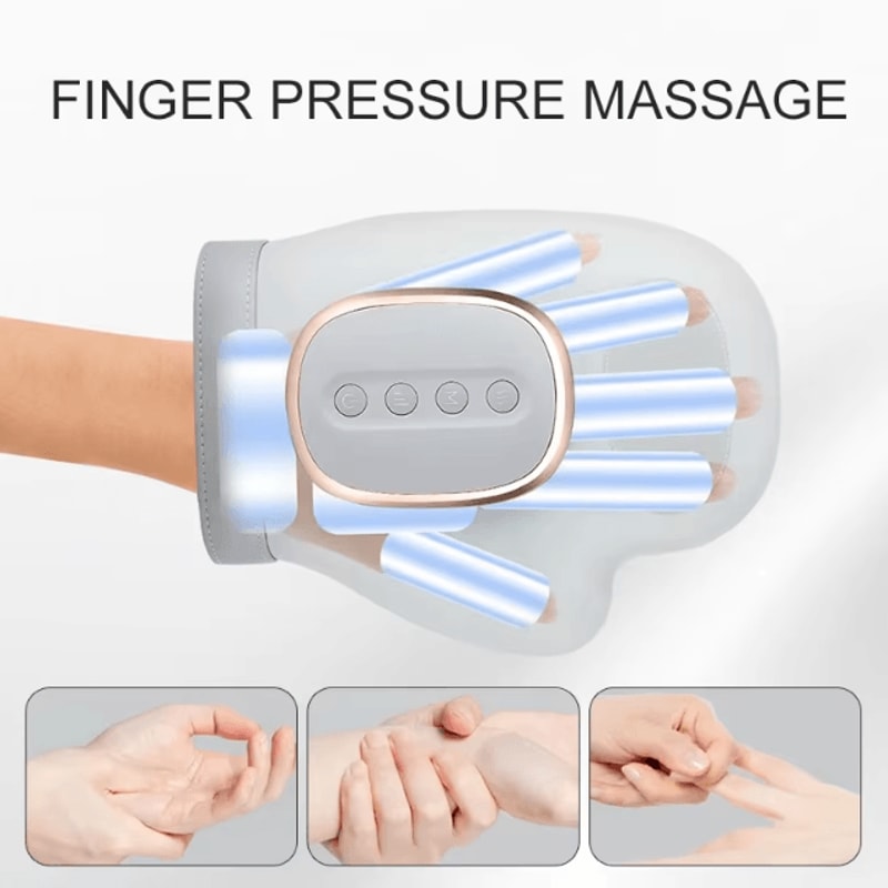 Heated Hand Compression Massager Electric Wrist Finger Relief Massager Gloves 1