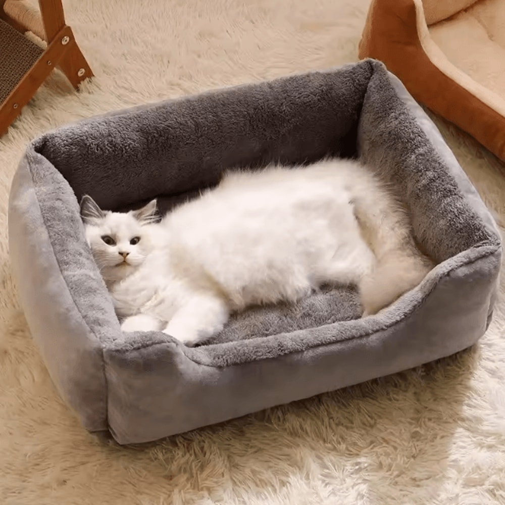 Cozy Winter Cat Cave Bed Plush Enclosed Pet Bed For Cats Small Dogs 1