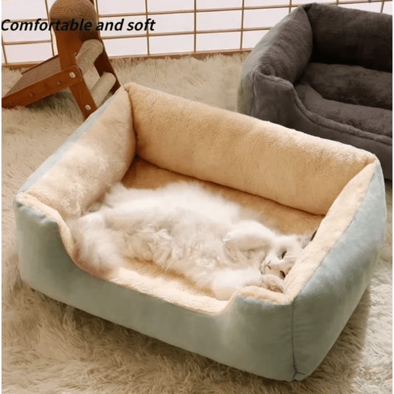 Cozy Winter Cat Cave Bed Plush Enclosed Pet Bed For Cats Small Dogs 2