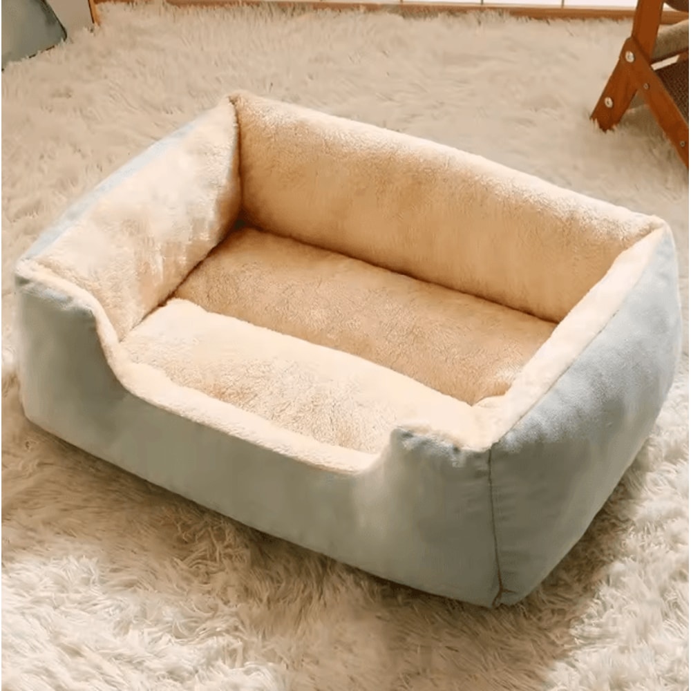 Cozy Winter Cat Cave Bed Plush Enclosed Pet Bed For Cats Small Dogs 5