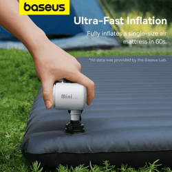 baseus mini wireless air pump – portable inflator for air mattresses, swim rings & camping gear