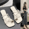 Womens Cross Strap Slide Sandals Lightweight Toe Loop Beach Slides For Summer 6