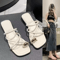 Womens Cross Strap Slide Sandals Lightweight Toe Loop Beach Slides For Summer 6