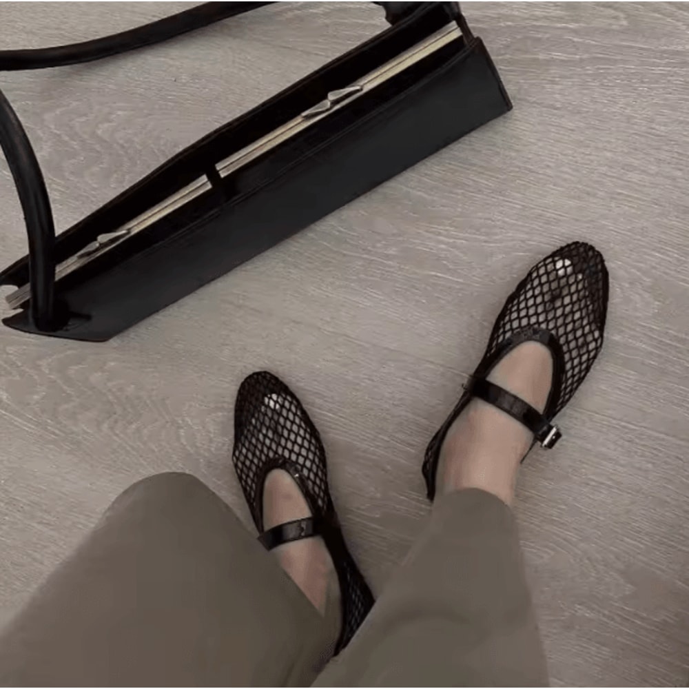 Womens Breathable Mesh Ballet Flats Lightweight Hollow Summer SlipOn Shoes 3