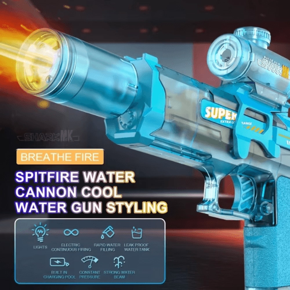 LED Automatic Electric Water Gun LightUp Summer Water Blaster Toy For Kids 2