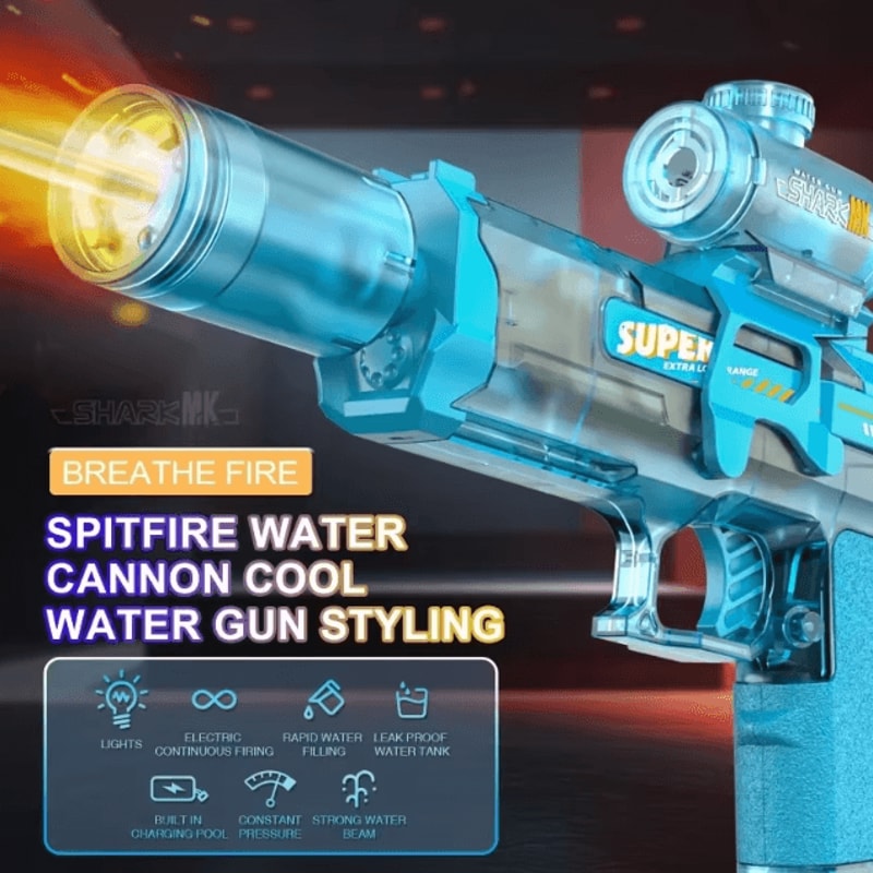 LED Automatic Electric Water Gun LightUp Summer Water Blaster Toy For Kids 2