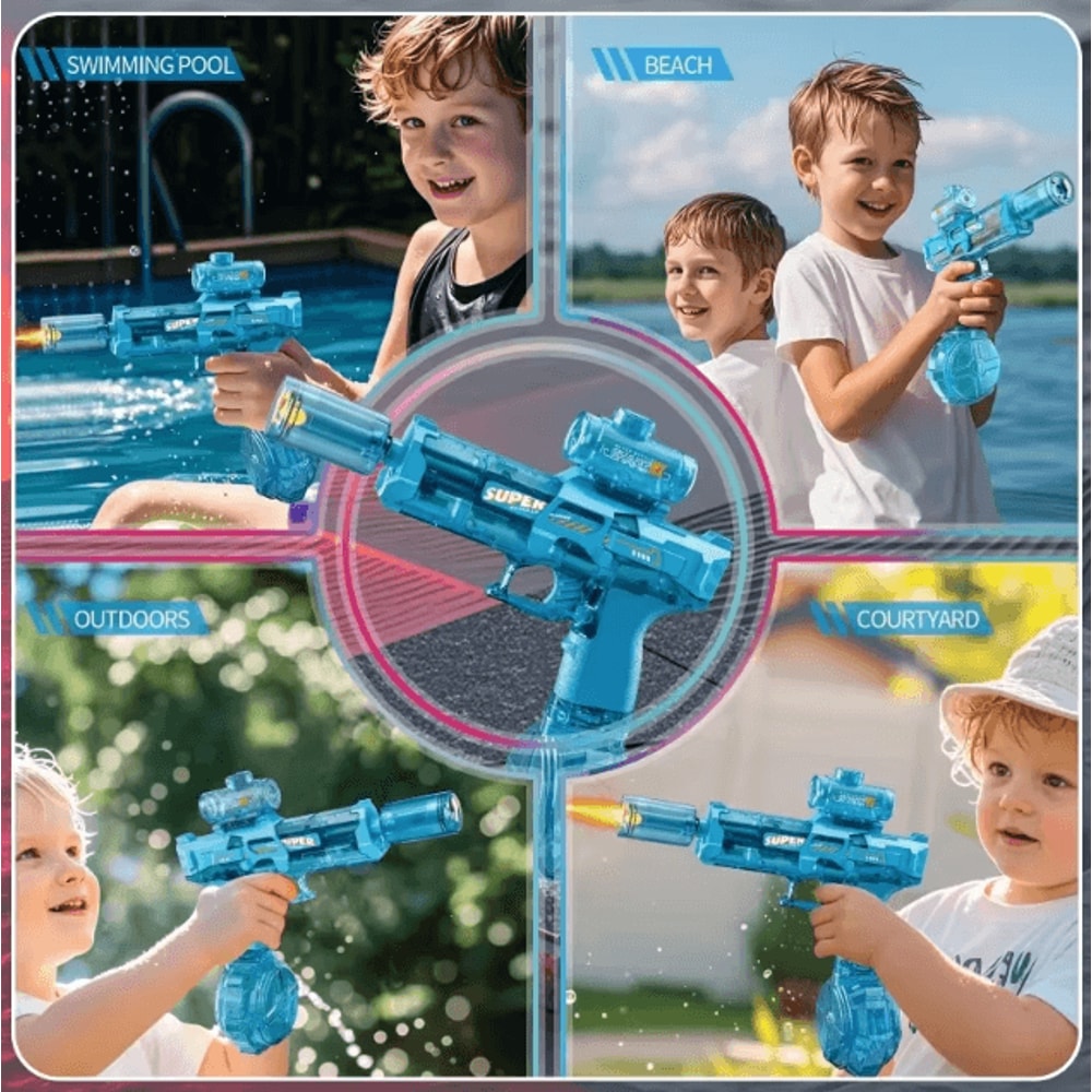 LED Automatic Electric Water Gun LightUp Summer Water Blaster Toy For Kids 5