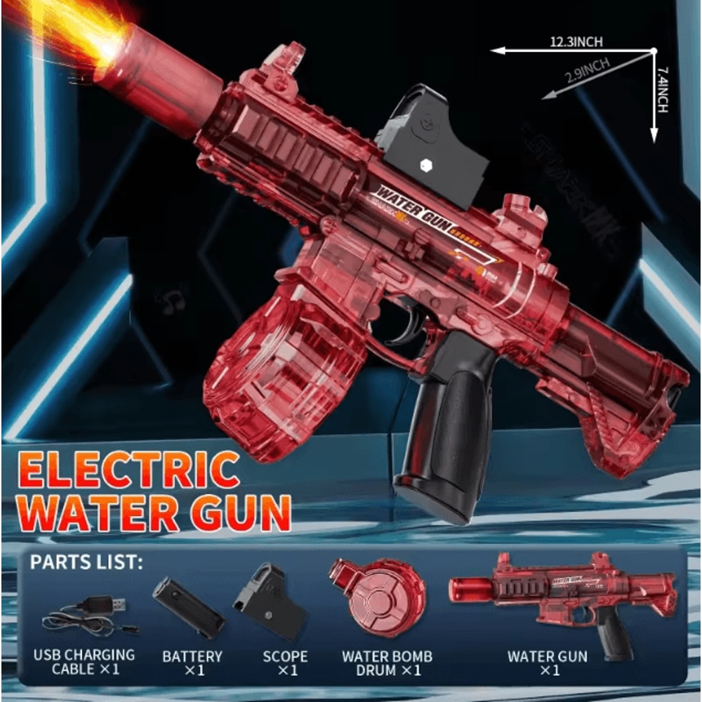 M416 LED Electric Water Gun Automatic Continuous Water Blaster Toy For Kids 8