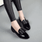 Womens Bow Pointed Toe Loafers Patent Leather SlipOn Flats For Casual Office Wear 2