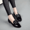 Womens Bow Pointed Toe Loafers Patent Leather SlipOn Flats For Casual Office Wear 5