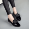 Womens Bow Pointed Toe Loafers Patent Leather SlipOn Flats For Casual Office Wear 5