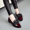 Womens Bow Pointed Toe Loafers Patent Leather SlipOn Flats For Casual Office Wear 6