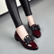 Womens Bow Pointed Toe Loafers Patent Leather SlipOn Flats For Casual Office Wear 6