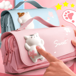 3d kawaii pencil case cute waterproof decompression pen pouch organizer for school supplies