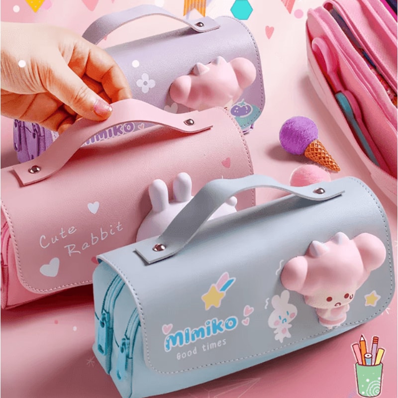 3D Kawaii Pencil Case Cute Waterproof Decompression Pen Pouch Organizer For School Supplies 1