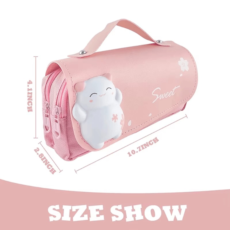 3D Kawaii Pencil Case Cute Waterproof Decompression Pen Pouch Organizer For School Supplies 5