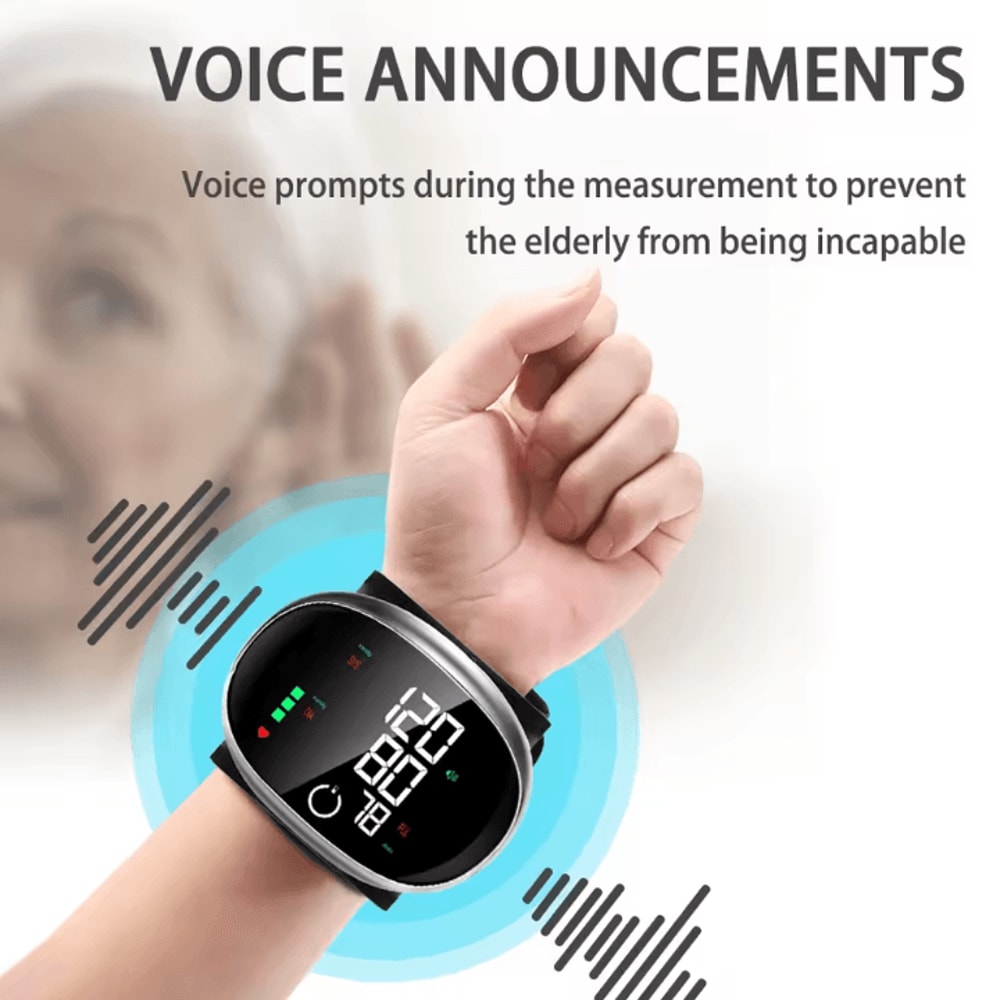Smart Touch Digital Wrist Blood Pressure Monitor With Voice LCD Display 4
