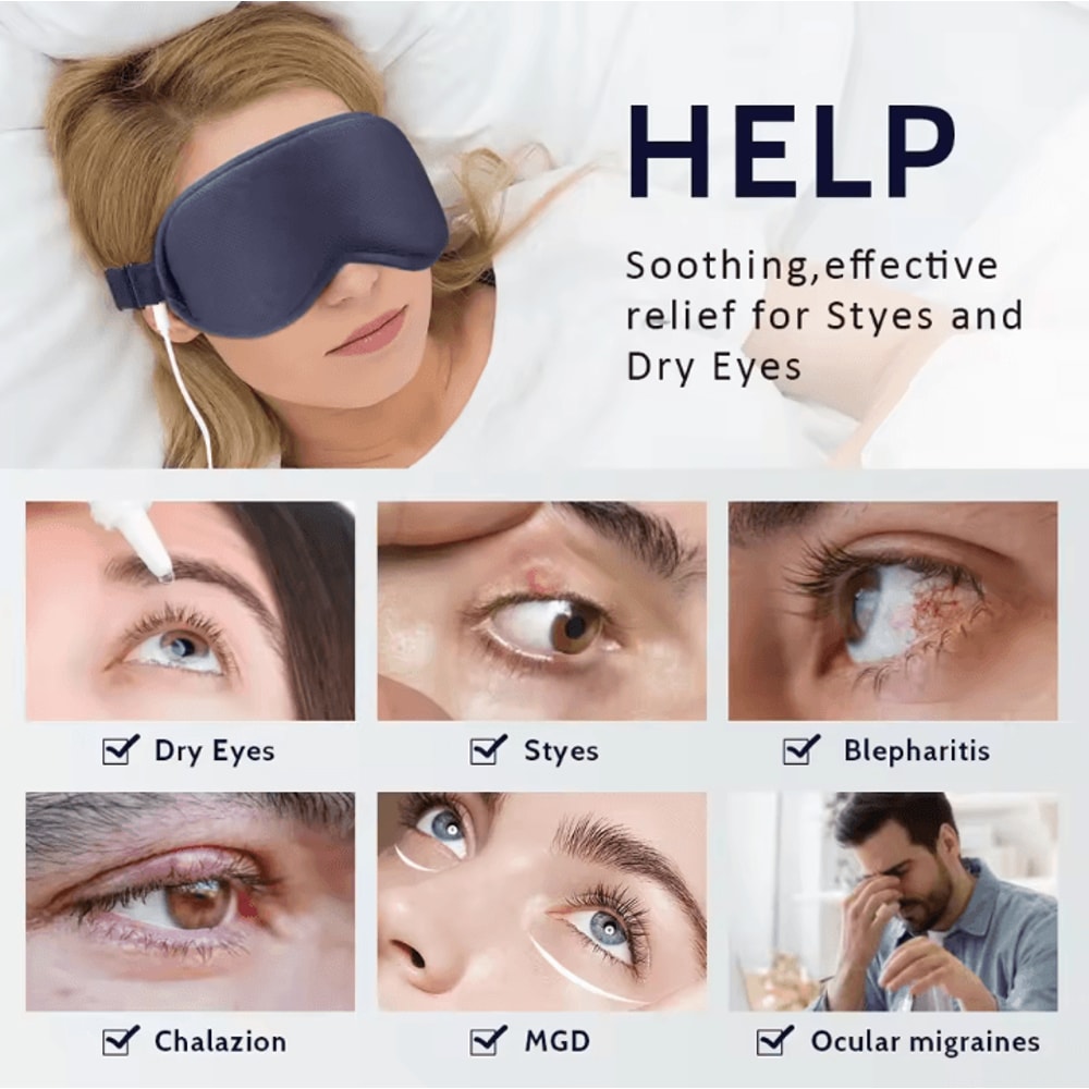 3D Electric Steam Eye Mask With Hot Compress Smart Sleep Timer 1
