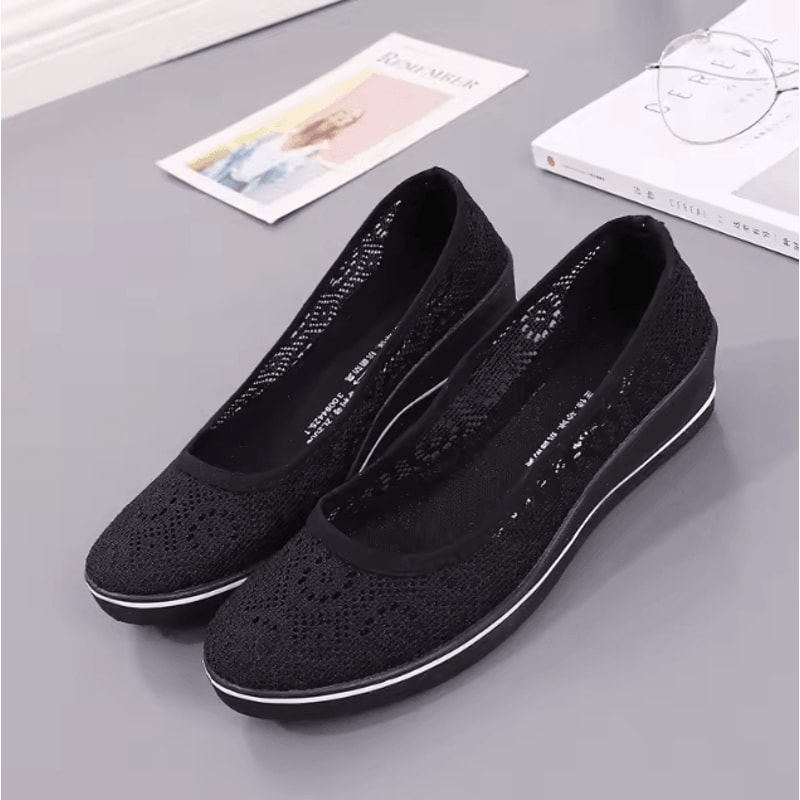 White Lace Hollow Wedge Sneakers Breathable Summer Casual Shoes 5