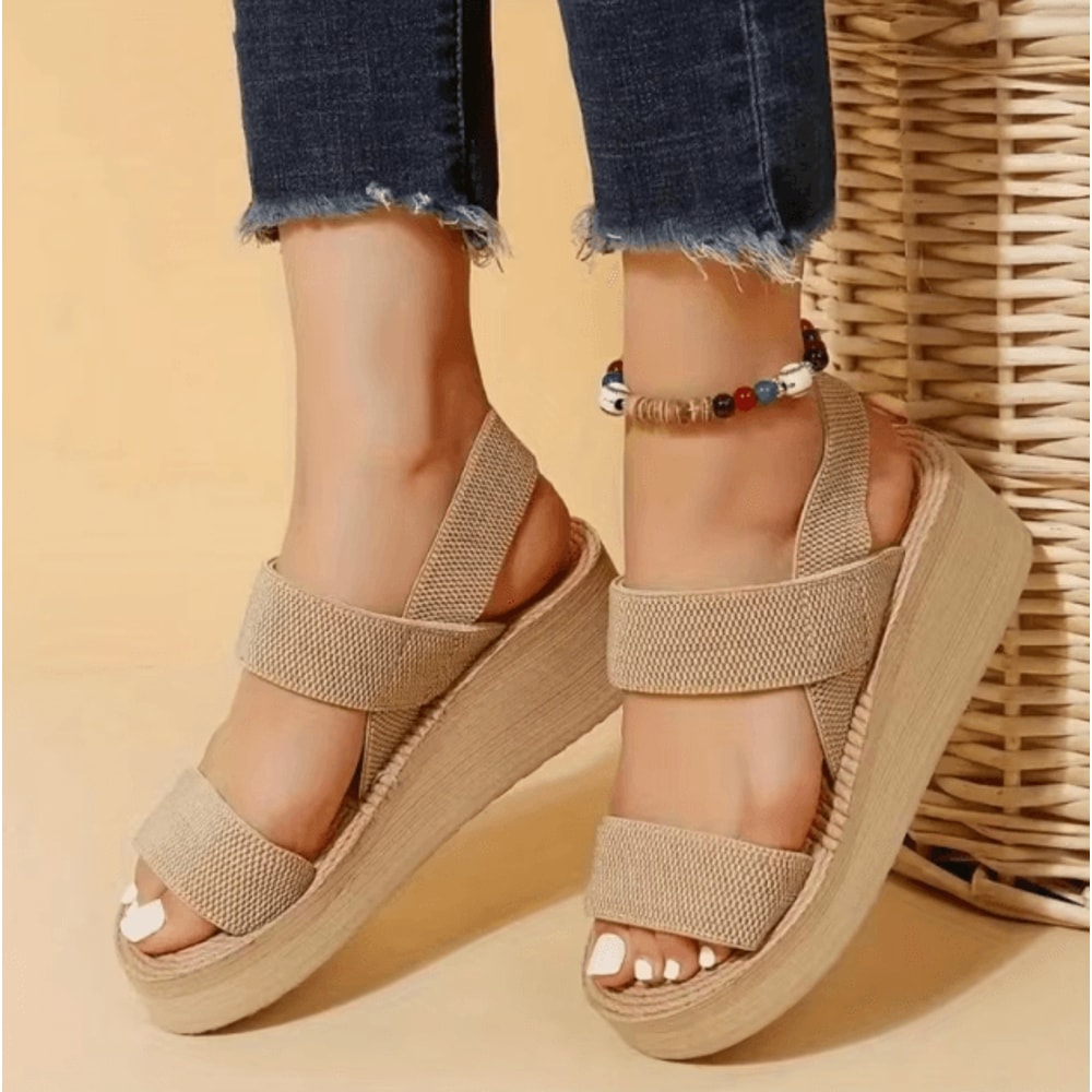 Minimalist Wedge Platform Sandals With Ankle Strap 1