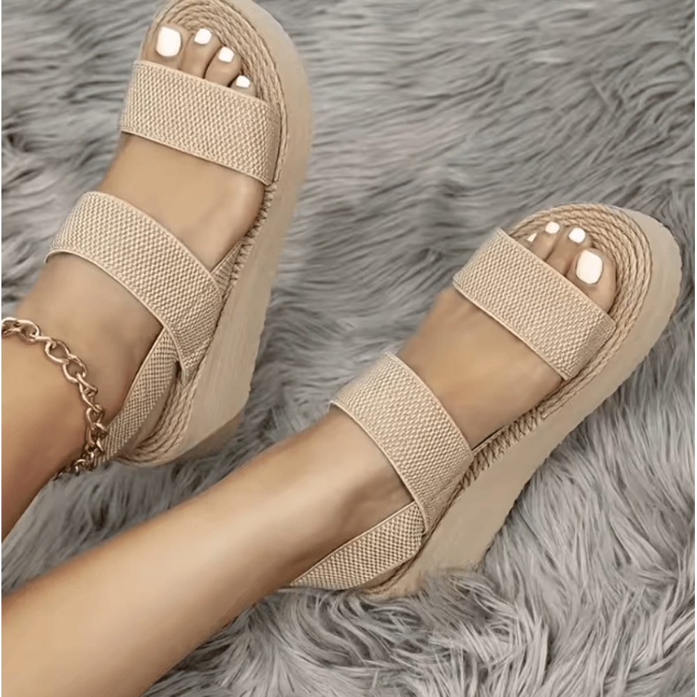 Minimalist Wedge Platform Sandals With Ankle Strap 5