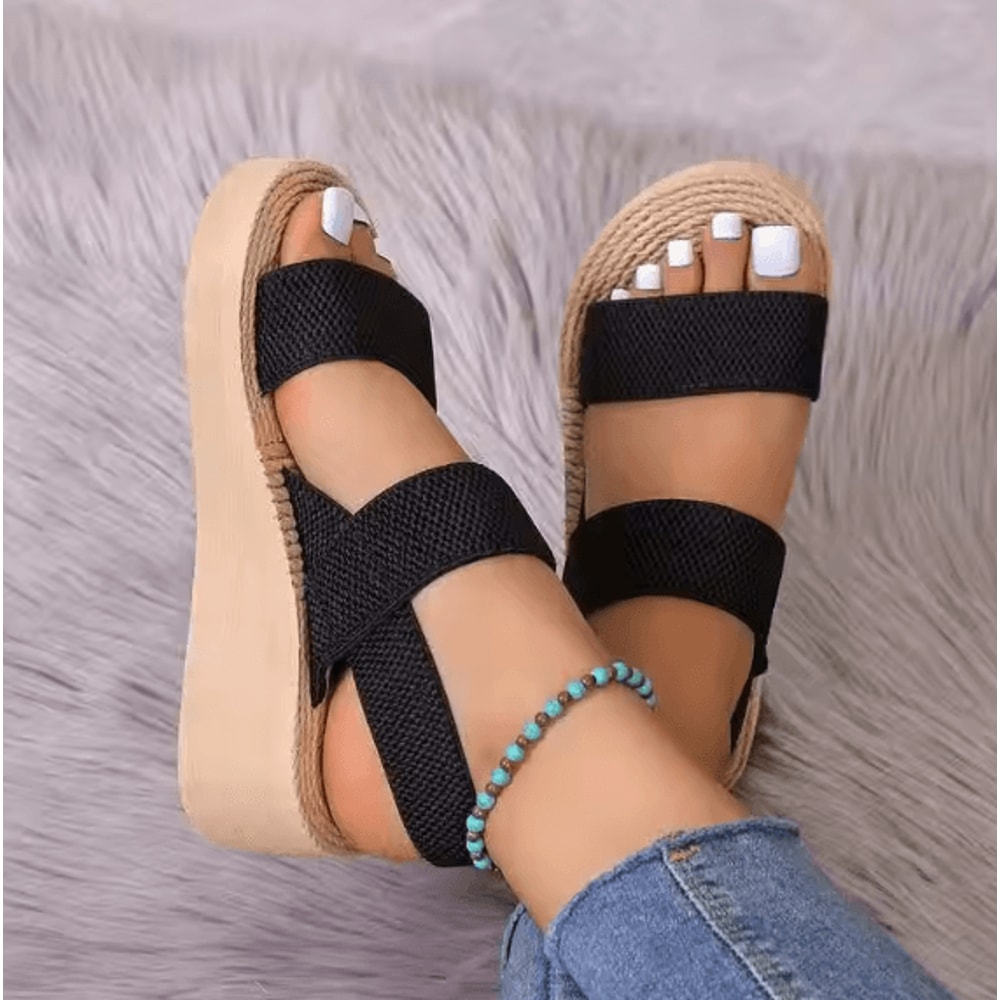Minimalist Wedge Platform Sandals With Ankle Strap 7
