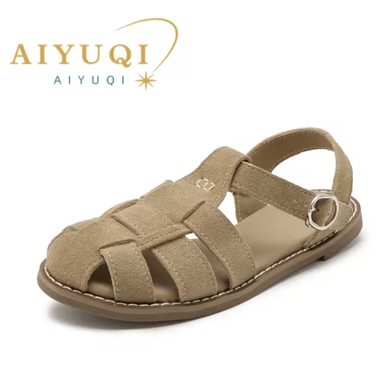 Retro Genuine Leather Hollow Cage Sandals For Women 10