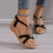 Round Toe Women Wedge Heel Sandals With Metal Decor Comfortable Casual Platform Sandals WearResist 2